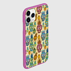 Чехол iPhone 11 Pro матовый Обезьяна ананас, цвет: 3D-фиолетовый — фото 2