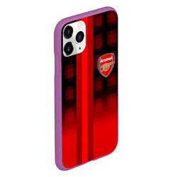 Чехол iPhone 11 Pro матовый Arsenal fc sport geometry steel, цвет: 3D-фиолетовый — фото 2