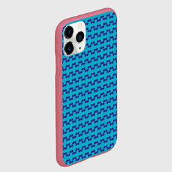 Чехол iPhone 11 Pro матовый Полосный паттерн из окружностей, цвет: 3D-малиновый — фото 2