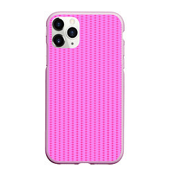 Чехол iPhone 11 Pro матовый Паттерн сетчатый контурный, цвет: 3D-розовый