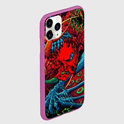 Чехол iPhone 11 Pro матовый Samurai logo cyberpunk, цвет: 3D-фиолетовый — фото 2