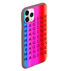 Чехол iPhone 11 Pro матовый Imagine Dragons neon rock, цвет: 3D-коричневый — фото 2
