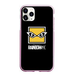 Чехол iPhone 11 Pro матовый Rainbow six 6 logo games, цвет: 3D-розовый