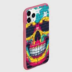 Чехол iPhone 11 Pro матовый Граффити черепа - нейросеть, цвет: 3D-малиновый — фото 2