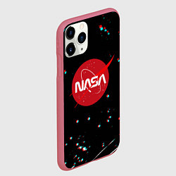 Чехол iPhone 11 Pro матовый NASA glitch splash, цвет: 3D-малиновый — фото 2