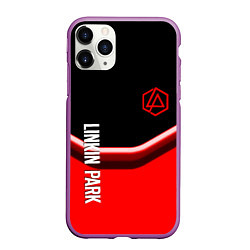 Чехол iPhone 11 Pro матовый Linkin park geometry line steel, цвет: 3D-фиолетовый