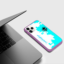 Чехол iPhone 11 Pro матовый Cyberpunk 2077 gamer, цвет: 3D-фиолетовый — фото 2