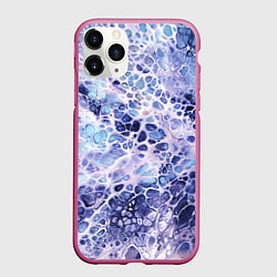 Чехол iPhone 11 Pro матовый Абстракция текстура воды и мрамора, цвет: 3D-малиновый