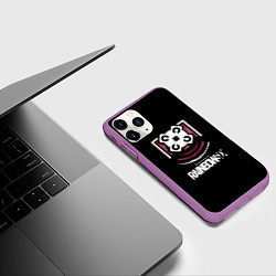 Чехол iPhone 11 Pro матовый Радуга лого ачивки, цвет: 3D-фиолетовый — фото 2