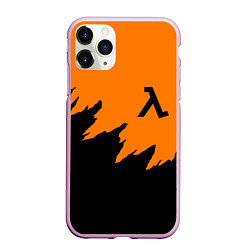 Чехол iPhone 11 Pro матовый Half life чёрно оранжевый, цвет: 3D-розовый