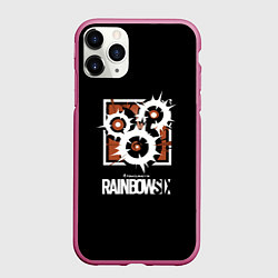 Чехол iPhone 11 Pro матовый Том Кленси радуга онлайн гейм, цвет: 3D-малиновый