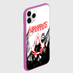 Чехол iPhone 11 Pro матовый Assassins Creed огненное лого гейм, цвет: 3D-фиолетовый — фото 2