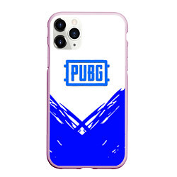 Чехол iPhone 11 Pro матовый PUBG синие краски, цвет: 3D-розовый