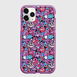 Чехол iPhone 11 Pro матовый Смеющиеся монстры, цвет: 3D-фиолетовый