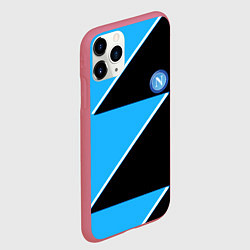 Чехол iPhone 11 Pro матовый Napoli fc geometry blue, цвет: 3D-малиновый — фото 2