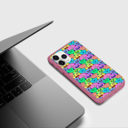 Чехол iPhone 11 Pro матовый Мультяшные персонажи монстрики, цвет: 3D-малиновый — фото 2