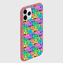 Чехол iPhone 11 Pro матовый Мультяшные персонажи монстрики, цвет: 3D-малиновый — фото 2