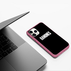 Чехол iPhone 11 Pro матовый Ramones white logo, цвет: 3D-малиновый — фото 2