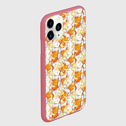 Чехол iPhone 11 Pro матовый Кружки с пивом, цвет: 3D-малиновый — фото 2