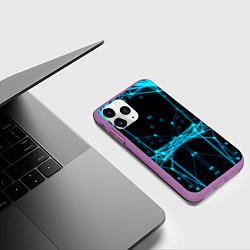Чехол iPhone 11 Pro матовый Синий плексус, цвет: 3D-фиолетовый — фото 2