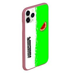 Чехол iPhone 11 Pro матовый Minecraft colors green game, цвет: 3D-малиновый — фото 2