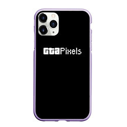 Чехол iPhone 11 Pro матовый GTA pixels, цвет: 3D-светло-сиреневый