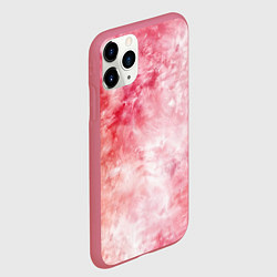Чехол iPhone 11 Pro матовый Нежный тай-дай - воздушная абстракция, цвет: 3D-малиновый — фото 2