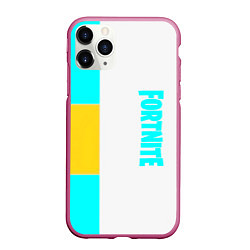 Чехол iPhone 11 Pro матовый Fortnite geometry color, цвет: 3D-малиновый