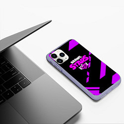 Чехол iPhone 11 Pro матовый Brawl stars geometry, цвет: 3D-светло-сиреневый — фото 2