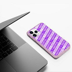 Чехол iPhone 11 Pro матовый Juventus pattern, цвет: 3D-розовый — фото 2