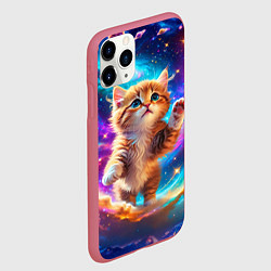 Чехол iPhone 11 Pro матовый Рыжий кот в космосе, цвет: 3D-малиновый — фото 2