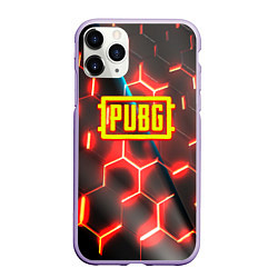 Чехол iPhone 11 Pro матовый PUBG соты броня, цвет: 3D-светло-сиреневый