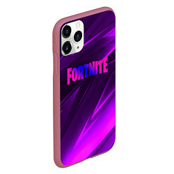 Чехол iPhone 11 Pro матовый Fortnite neon stripes angles logo, цвет: 3D-малиновый — фото 2