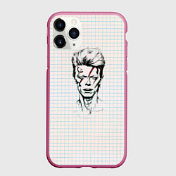 Чехол iPhone 11 Pro матовый Рисунок Дэвида Боуви, цвет: 3D-малиновый