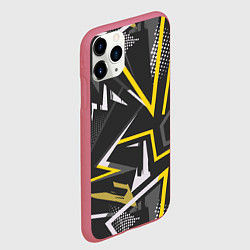 Чехол iPhone 11 Pro матовый Абстрактный фон со спортивным узором, цвет: 3D-малиновый — фото 2