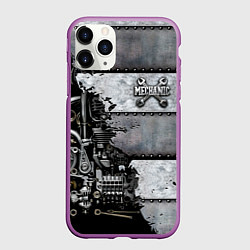 Чехол iPhone 11 Pro матовый Mechanic Iron, цвет: 3D-фиолетовый