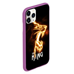 Чехол iPhone 11 Pro матовый Lion fire King, цвет: 3D-фиолетовый — фото 2