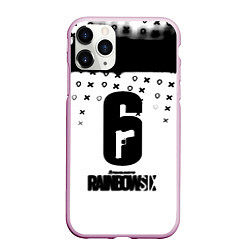 Чехол iPhone 11 Pro матовый Rainbox six game pattern, цвет: 3D-розовый