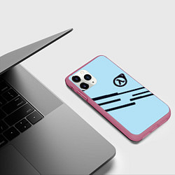 Чехол iPhone 11 Pro матовый Half life geometry steel, цвет: 3D-малиновый — фото 2