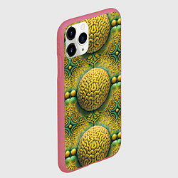 Чехол iPhone 11 Pro матовый Чертоги разума - мозги в лабиринте, цвет: 3D-малиновый — фото 2