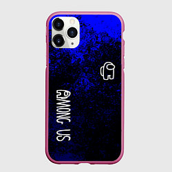 Чехол iPhone 11 Pro матовый Among us краски синий, цвет: 3D-малиновый