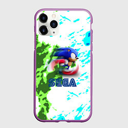 Чехол iPhone 11 Pro матовый Sonic sega game, цвет: 3D-фиолетовый