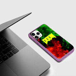 Чехол iPhone 11 Pro матовый Doom Eternal fire, цвет: 3D-фиолетовый — фото 2