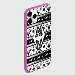 Чехол iPhone 11 Pro матовый The Elder Scrolls winter deer pattern, цвет: 3D-фиолетовый — фото 2