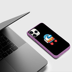 Чехол iPhone 11 Pro матовый Among us персонаж Hilda, цвет: 3D-фиолетовый — фото 2