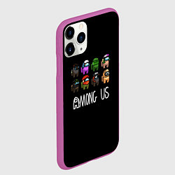 Чехол iPhone 11 Pro матовый Among us game, цвет: 3D-фиолетовый — фото 2