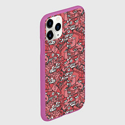 Чехол iPhone 11 Pro матовый Ацтеки и звери, цвет: 3D-фиолетовый — фото 2