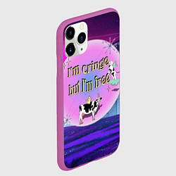 Чехол iPhone 11 Pro матовый Кринж свобода на белом фоне, цвет: 3D-фиолетовый — фото 2