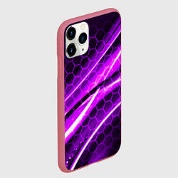 Чехол iPhone 11 Pro матовый Неоновая броня текстура, цвет: 3D-малиновый — фото 2