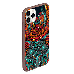 Чехол iPhone 11 Pro матовый Киборг самурай, цвет: 3D-коричневый — фото 2